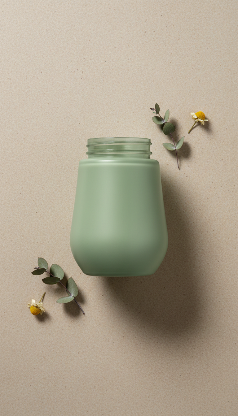 Essential Greens Powder Sage Glass Container